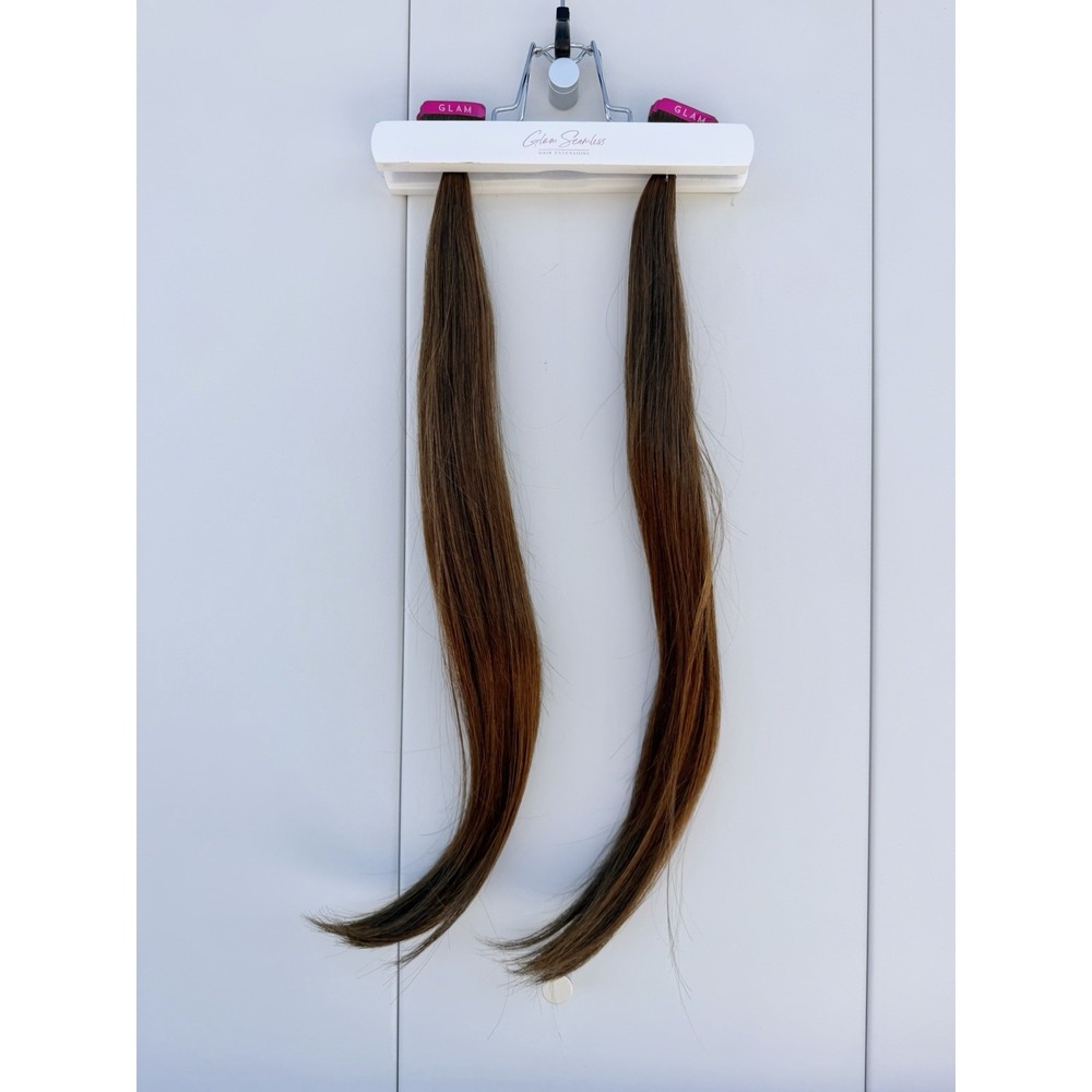 Glam Seamless 22" Remy Tape in Hair Extension Bronzed Brown #6 TWO PACK 40 Tapes